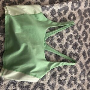 All in Motion Green and Cream Sports Bra